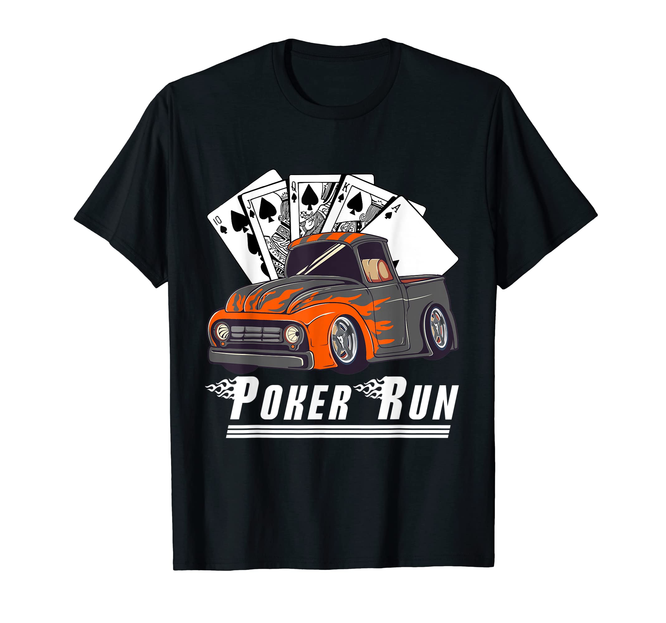 Hot Rod Trucks Poker Run Rat Rod Car T-Shirt - Minimalist Print Men Women - T-Shirt, Sweatshirt, Hoodie