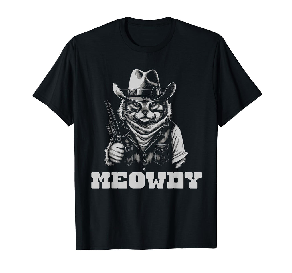 Meowdy Outlaw Funny Country Music Cat T-Shirt - Trendy Graphic Unisex - T-Shirt, Sweatshirt, Hoodie