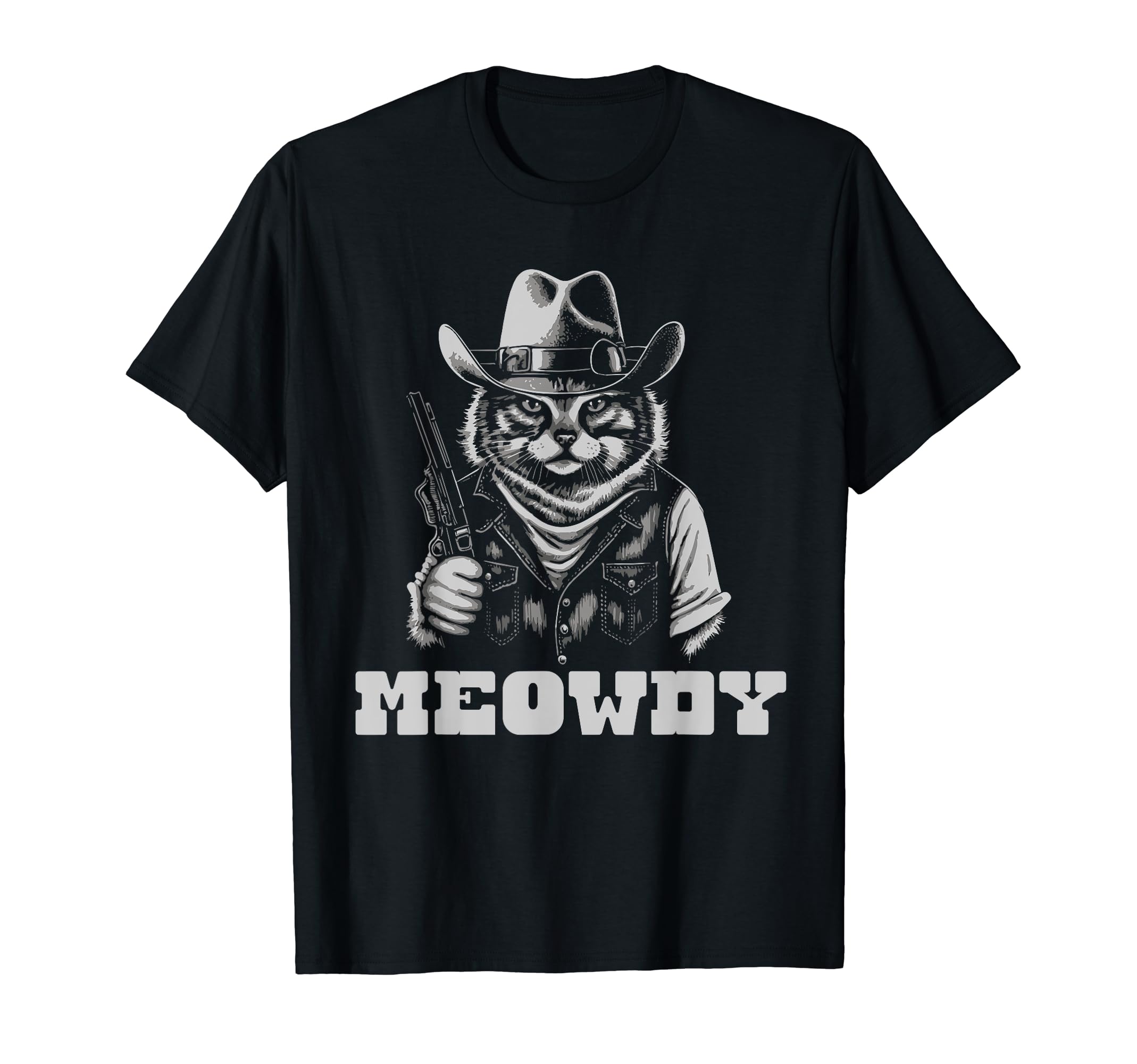 Meowdy Outlaw Funny Country Music Cat T-Shirt - Trendy Graphic Unisex - T-Shirt, Sweatshirt, Hoodie