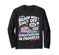 Brain Wont Shut Off Pajama Sleepwear T-Shirt - Graphic Print for Adults - T-Shirt, Sweatshirt, Hoodie