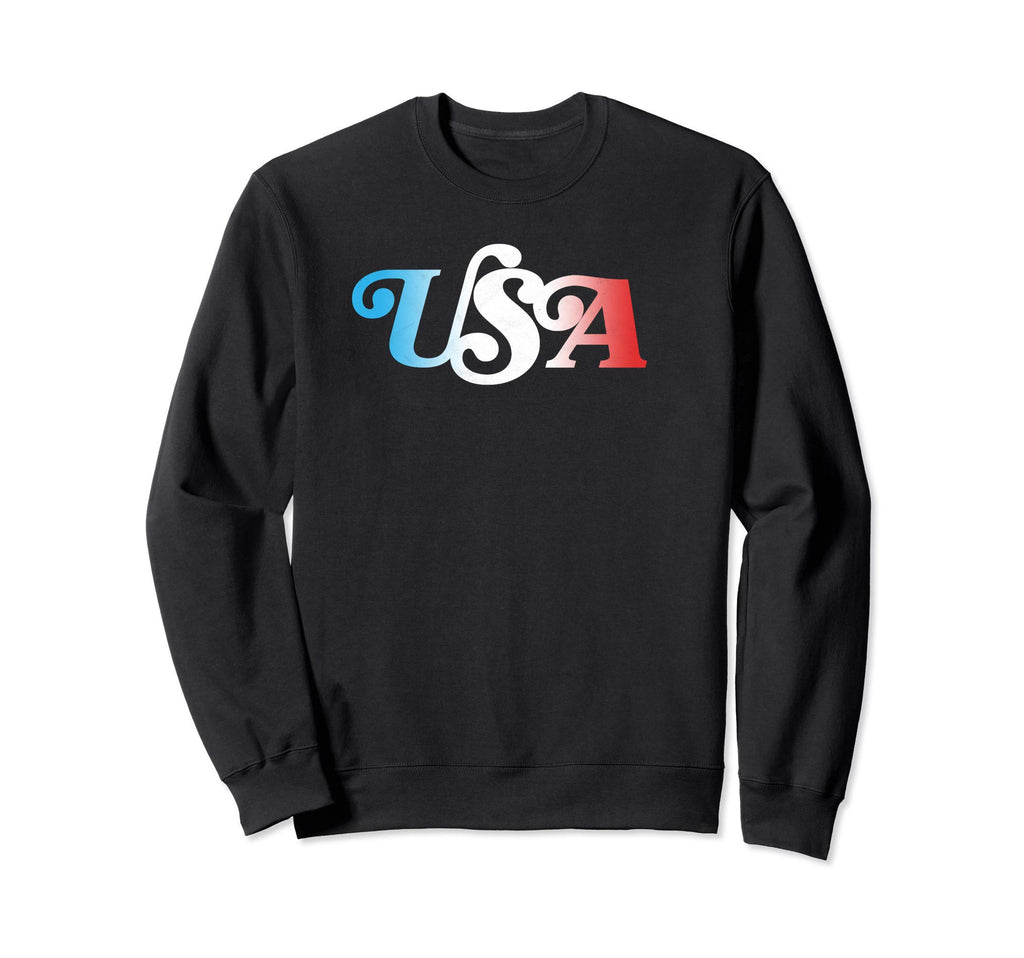 Usa Typography Patriotic Fourth July Sweatshirt - Graphic Print Unisex - T-Shirt, Sweatshirt, Hoodie