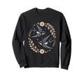 Floral Swallows Night Sky Botanical Sweatshirt - Minimalist Print Unisex - T-Shirt, Sweatshirt, Hoodie