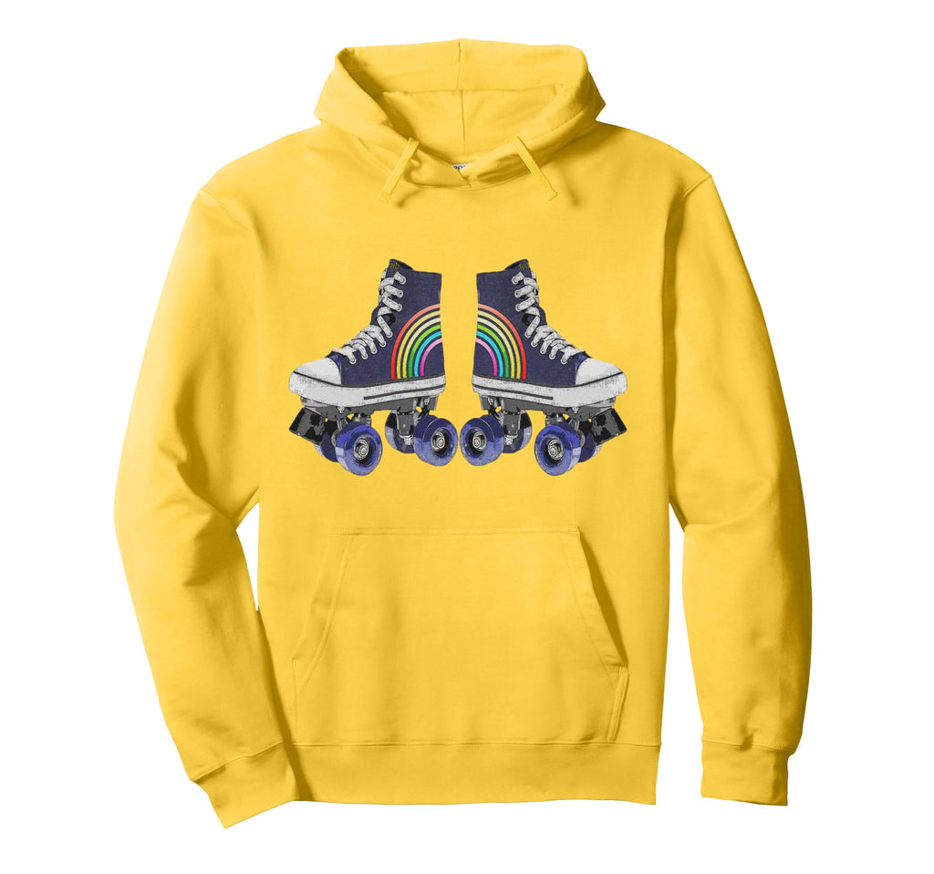 Rainbow Roller Skates Skate Party Hoodie - Casual Everyday Wear Men Women - T-Shirt, Sweatshirt, Hoodie