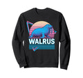 Walrus Synthwave Aesthetic Animal Lover Sweatshirt - Unique Graphic Unisex - T-Shirt, Sweatshirt, Hoodie