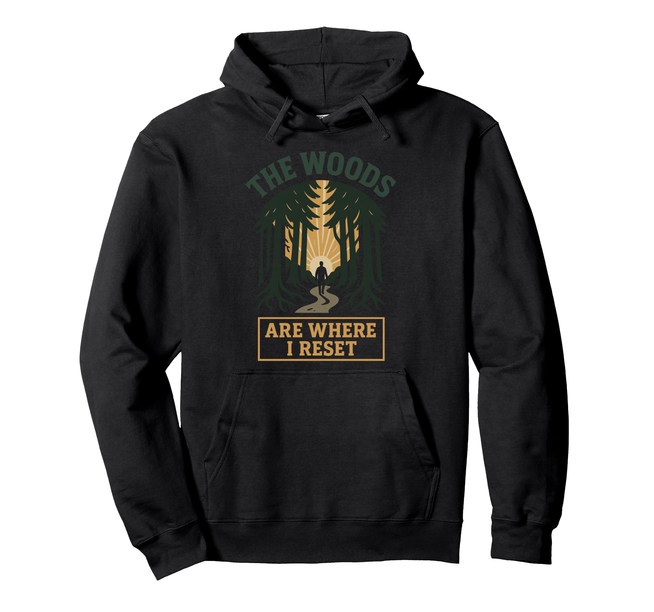 Forest Walk Overthinker Mental Reset Hoodie - Custom Art Print Men Women - T-Shirt, Sweatshirt, Hoodie