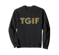 Fun Friday Tgif Striped Typography Sweatshirt - Unique Graphic for Adults - T-Shirt, Sweatshirt, Hoodie