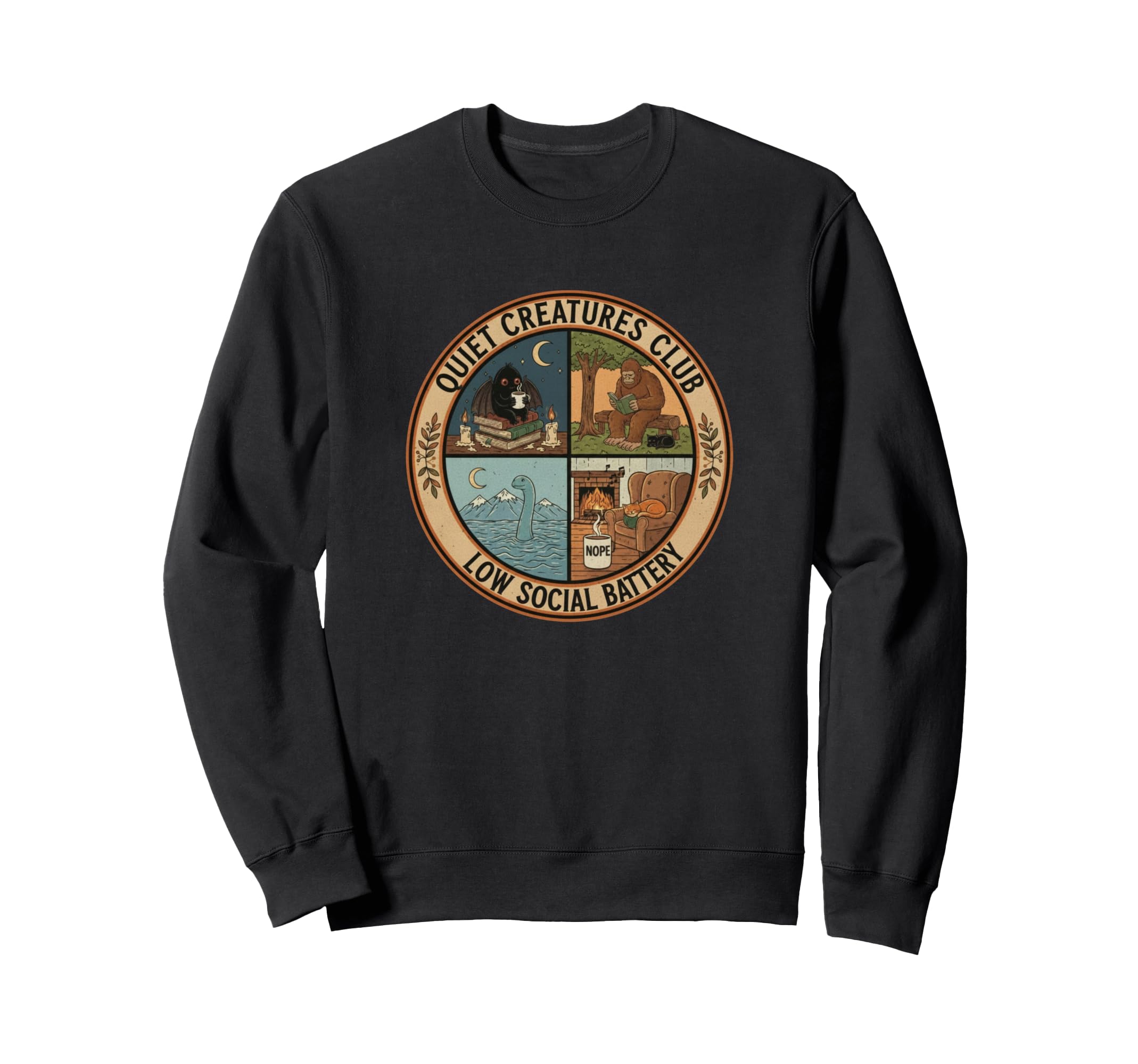 Cryptid Mothman Bigfoot Nessie Sweatshirt - Novelty Apparel Unisex - T-Shirt, Sweatshirt, Hoodie