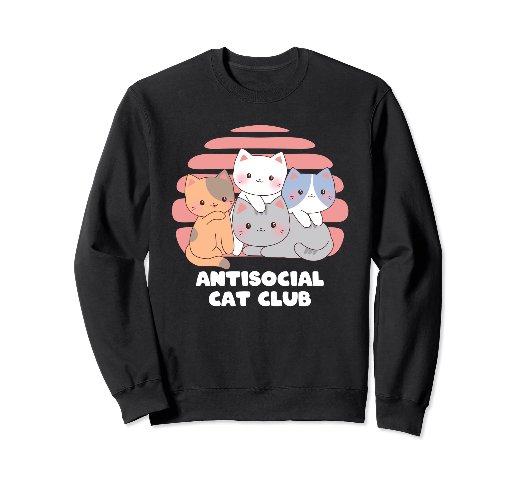 Antisocial Cat Club Introvert Sweatshirt - Aesthetic Graphic for Adults - T-Shirt, Sweatshirt, Hoodie
