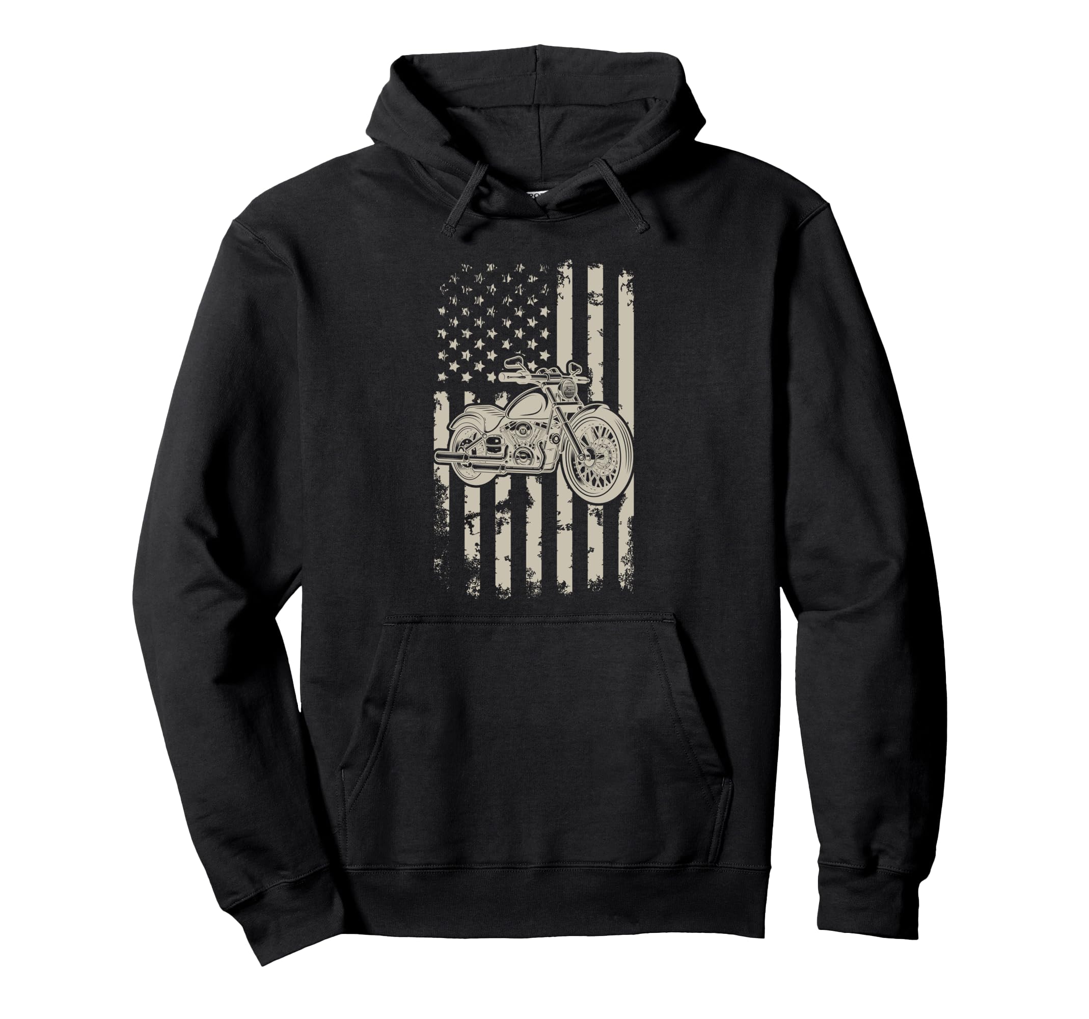 Motorcycle Biker Rider Usa American Flag Hoodie - Streetwear Style Unisex - T-Shirt, Sweatshirt, Hoodie