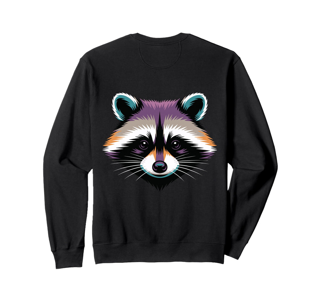 Vibrant Colorful Raccoon Face Head Sweatshirt - Streetwear Style Men Women - T-Shirt, Sweatshirt, Hoodie