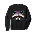 Vibrant Colorful Raccoon Face Head Sweatshirt - Streetwear Style Men Women - T-Shirt, Sweatshirt, Hoodie