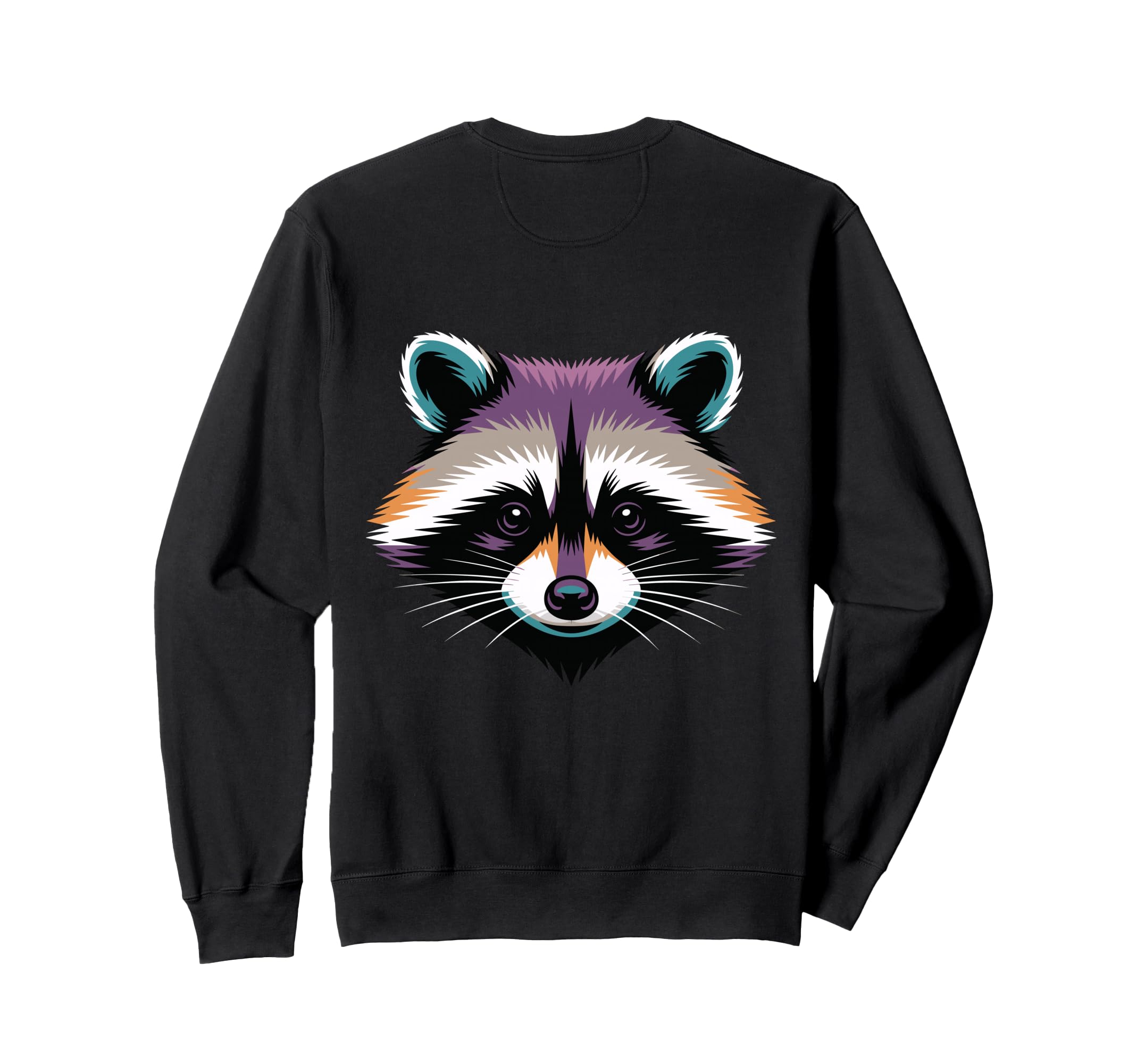 Vibrant Colorful Raccoon Face Head Sweatshirt - Streetwear Style Men Women - T-Shirt, Sweatshirt, Hoodie