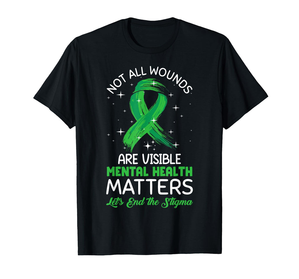 Mental Health Matters Green Ribbon T-Shirt - Novelty Apparel Men Women - T-Shirt, Sweatshirt, Hoodie
