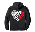 All We Need Is Love Love Heart And Hoodie - Minimalist Print for Adults - T-Shirt, Sweatshirt, Hoodie
