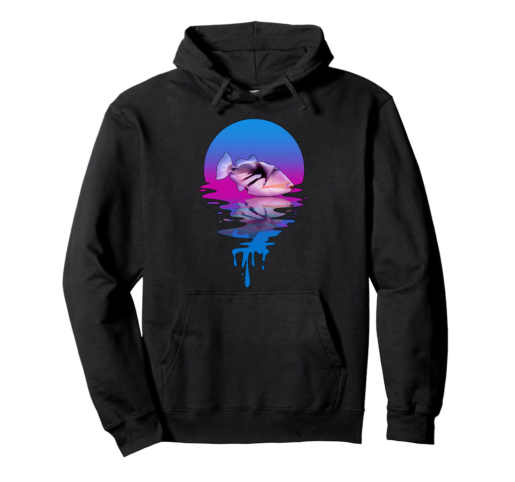 Sunset Triggerfish Hoodie - Unique Graphic Men Women - T-Shirt, Sweatshirt, Hoodie