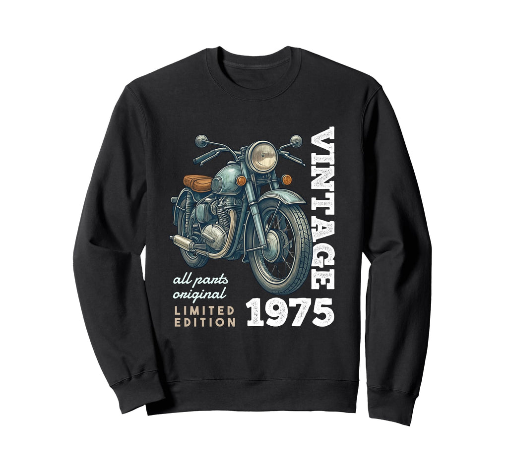 1975 50 Years Old Motorcycle 50Th Sweatshirt - Custom Art Print Men Women - T-Shirt, Sweatshirt, Hoodie