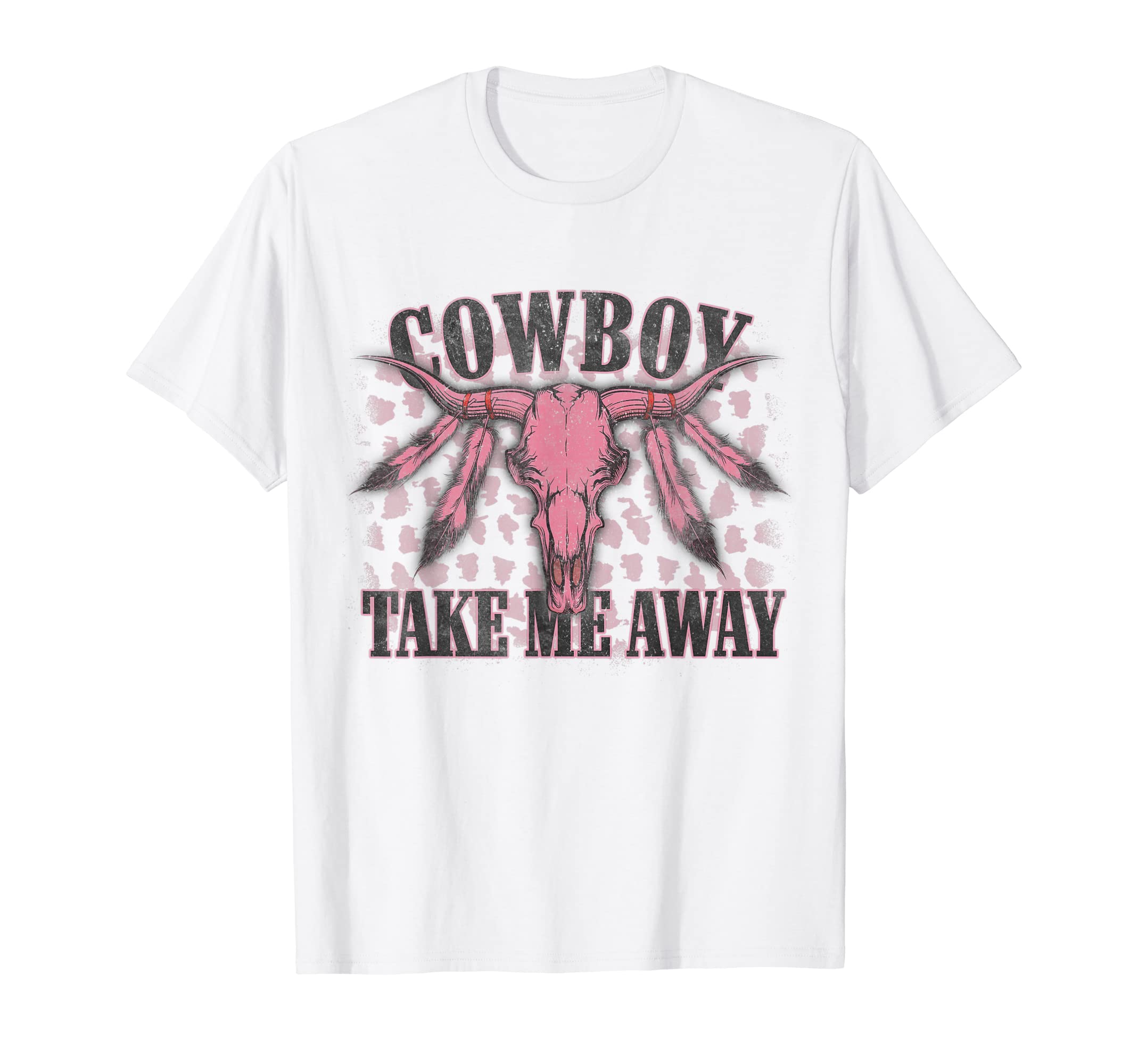 Leopard Bleached Bull Skull Cowboy T-Shirt - Fun Novelty Design Men Women - T-Shirt, Sweatshirt, Hoodie