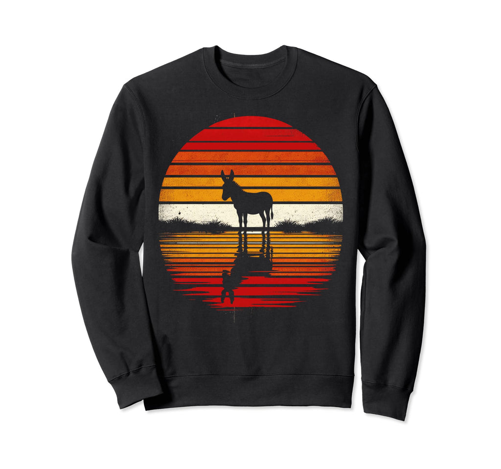 Donkey Sunset Safari 70S Sweatshirt - Custom Art Print Unisex - T-Shirt, Sweatshirt, Hoodie