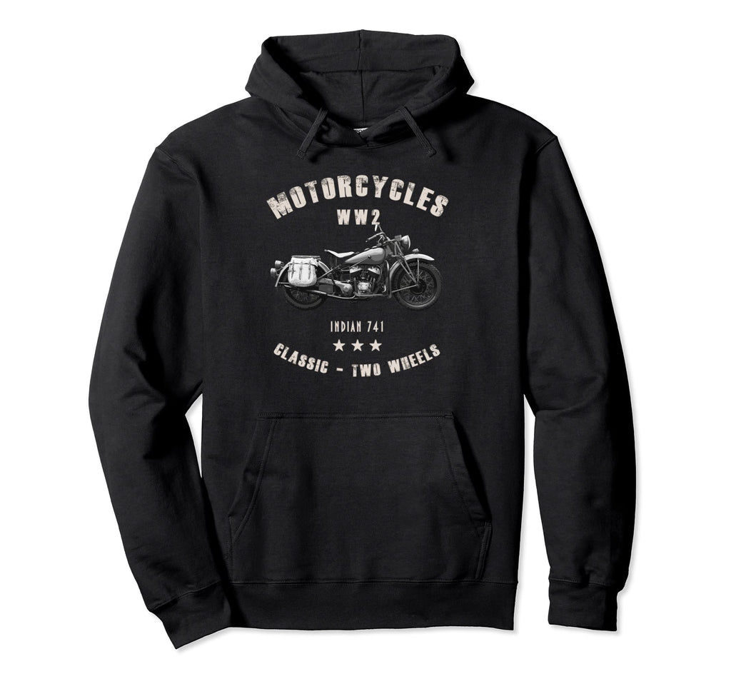 Indian 741 Motorcycle Ww2 Hoodie - Casual Everyday Wear Unisex - T-Shirt, Sweatshirt, Hoodie