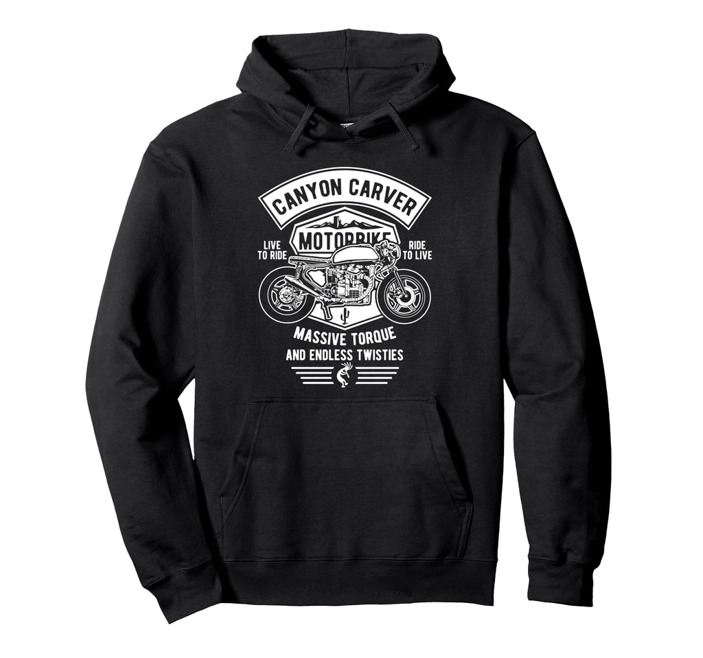 Canyon Carver Motorcycle Hoodie - Aesthetic Graphic for Adults - T-Shirt, Sweatshirt, Hoodie