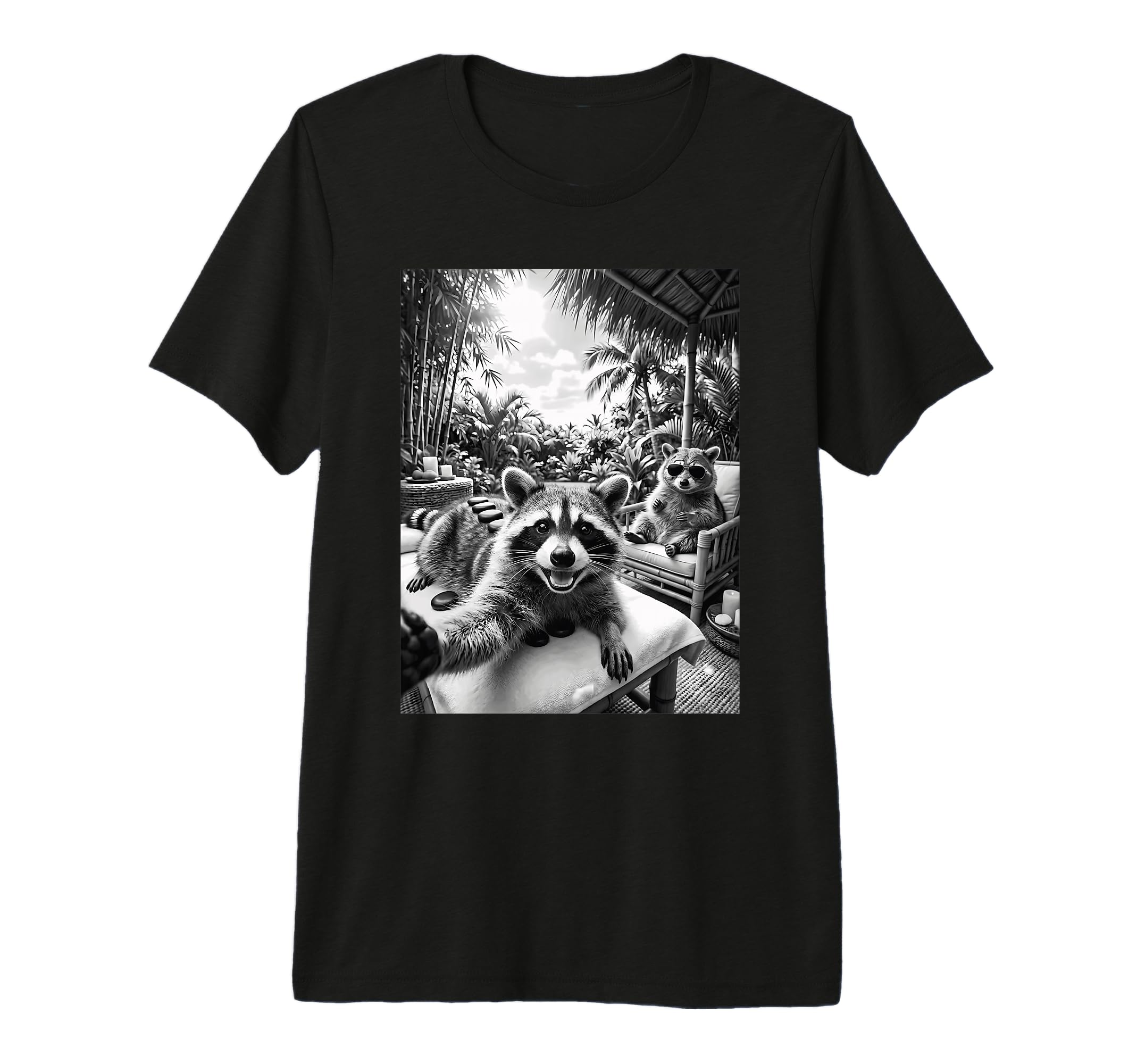 Funny Raccoon Spa Day Meme Self Care T-Shirt - Custom Art Print for Adults - T-Shirt, Sweatshirt, Hoodie