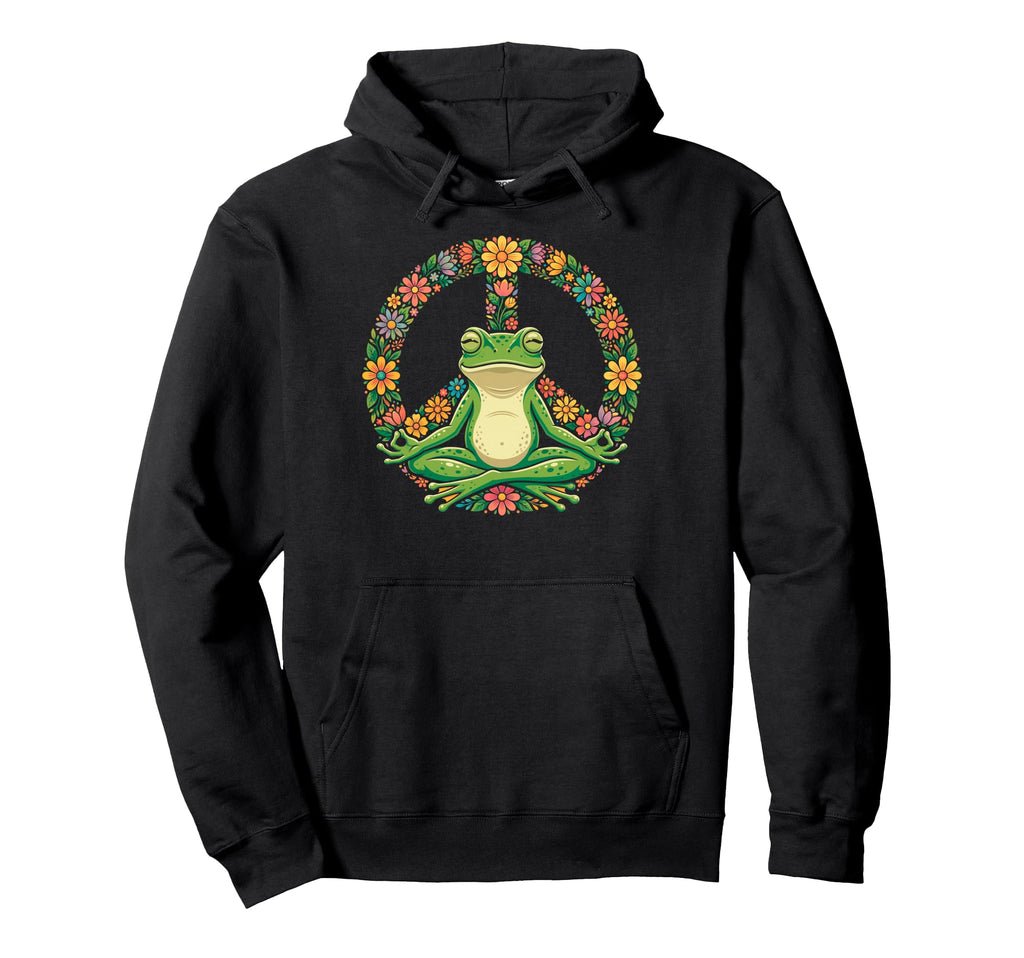 Funny Frog Yoga Lotus Pose Hoodie - Casual Everyday Wear for Adults - T-Shirt, Sweatshirt, Hoodie
