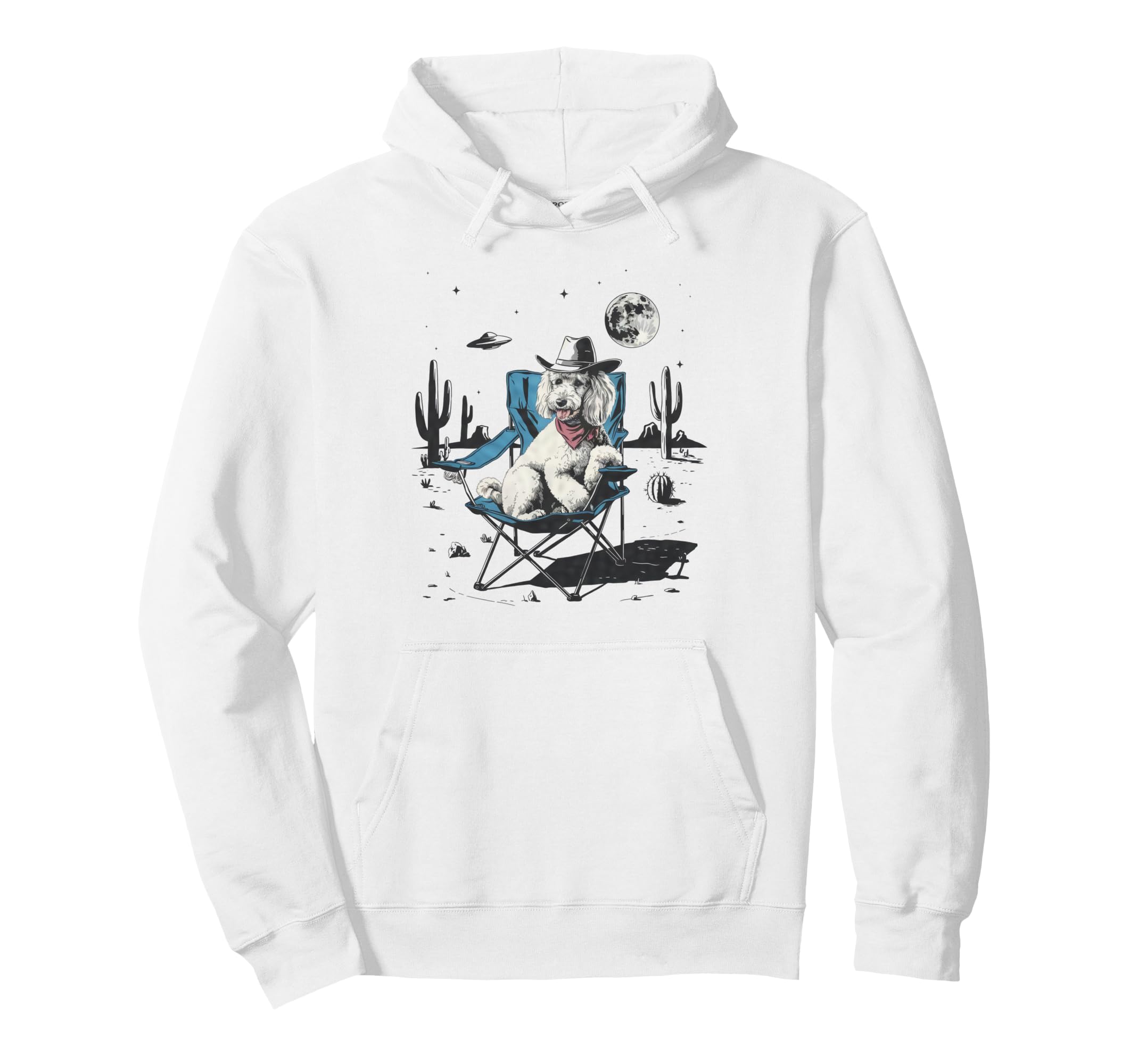 Funny Ufo Alien Cowboy Poodle Western Hoodie - Fun Novelty Design Unisex - T-Shirt, Sweatshirt, Hoodie