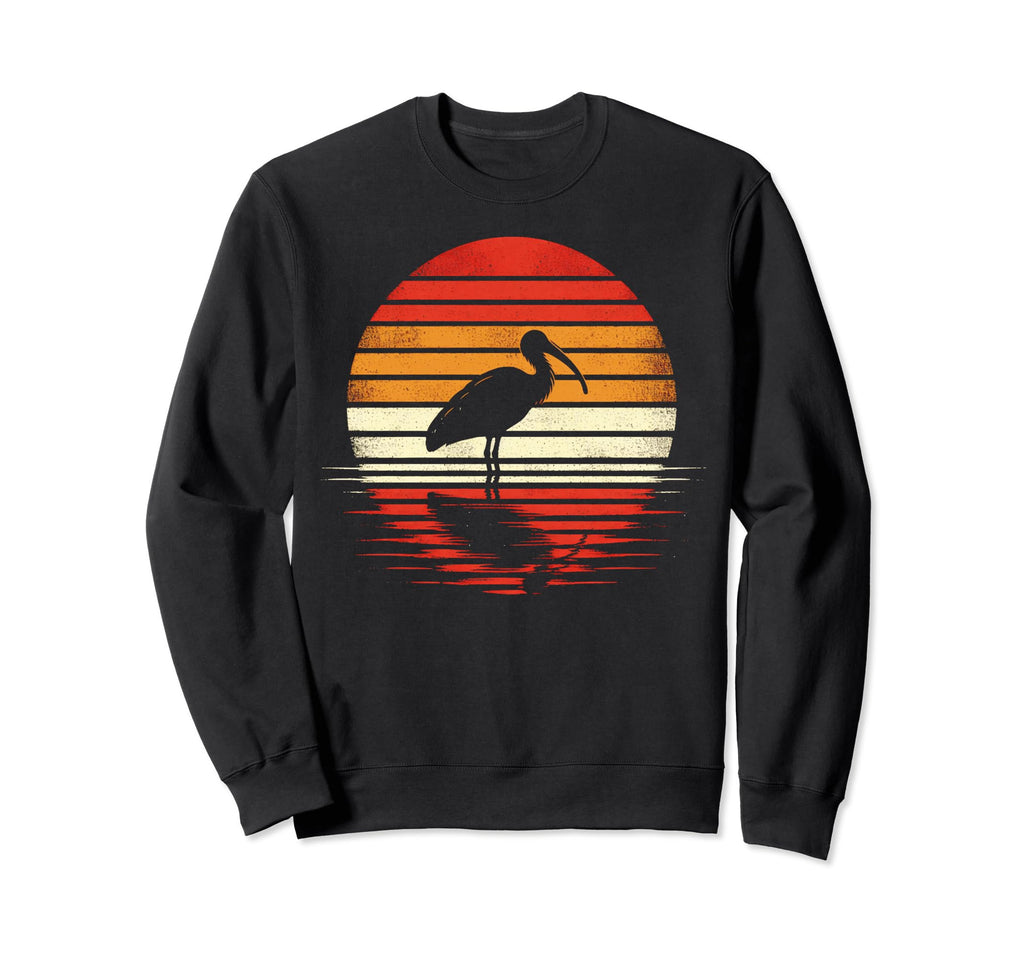 Ibis Bird Sunset Safari 70S Sweatshirt - Trendy Graphic Unisex - T-Shirt, Sweatshirt, Hoodie