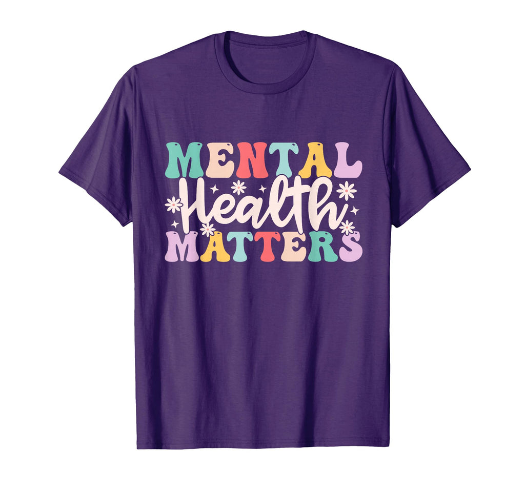 Mental Health Matters Groovy T-Shirt - Casual Everyday Wear for Adults - T-Shirt, Sweatshirt, Hoodie
