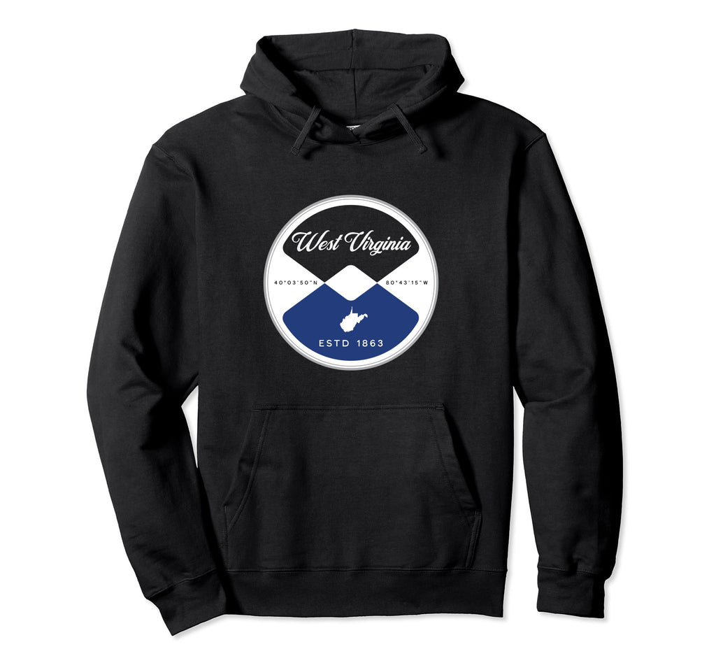 West Virginia Circle Hoodie - Streetwear Style Unisex - T-Shirt, Sweatshirt, Hoodie