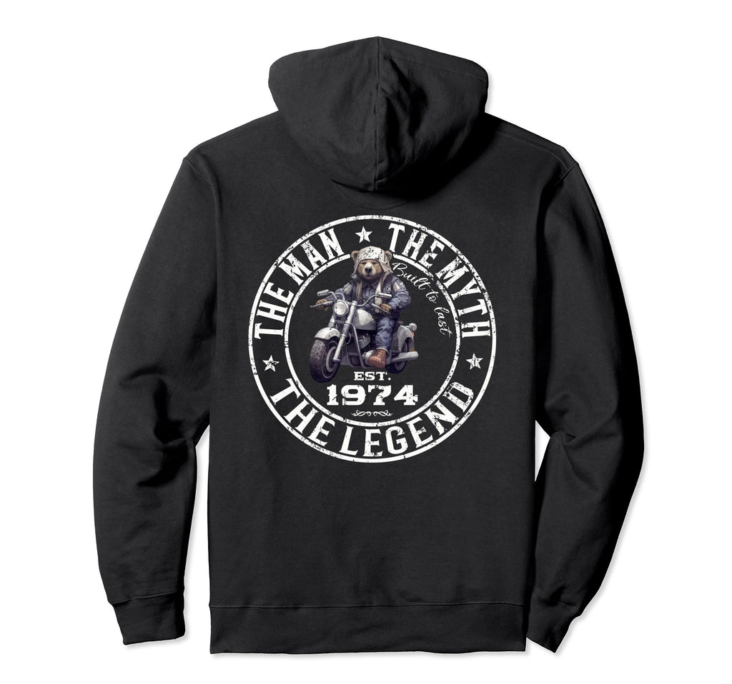 50Th Birthday Motorcycle Motorcyclist Hoodie - Minimalist Print Unisex - T-Shirt, Sweatshirt, Hoodie