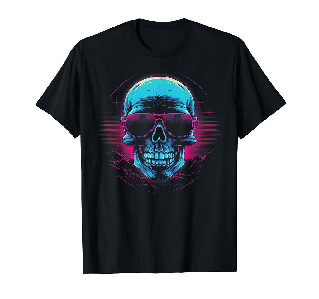 Skull Vaporwave Retrowave T-Shirt - Casual Everyday Wear Men Women - T-Shirt, Sweatshirt, Hoodie