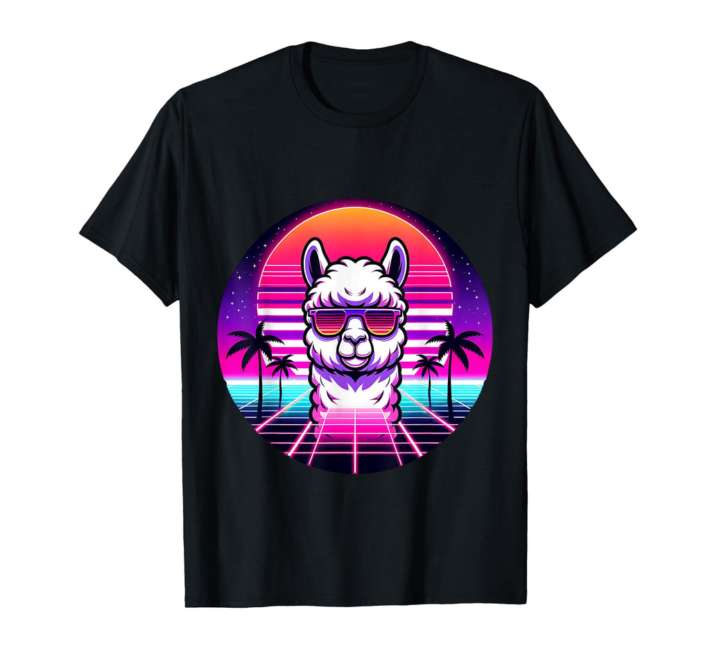 Lustige Lama Neon Zukunft Party Stil T-Shirt - Novelty Apparel Men Women - T-Shirt, Sweatshirt, Hoodie