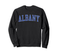 Albany Ny Distressed Blue Varsity Sweatshirt - Graphic Print Unisex - T-Shirt, Sweatshirt, Hoodie