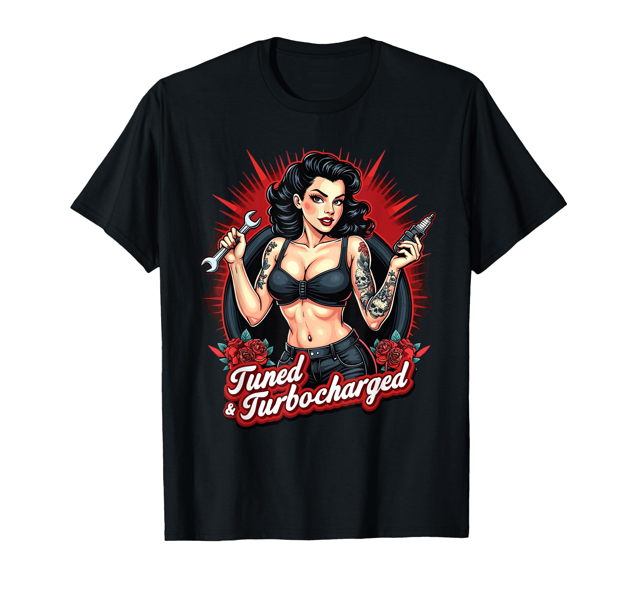 Tuned Turbocharged Car Tuning Pin Up T-Shirt - Streetwear Style for Adults - T-Shirt, Sweatshirt, Hoodie