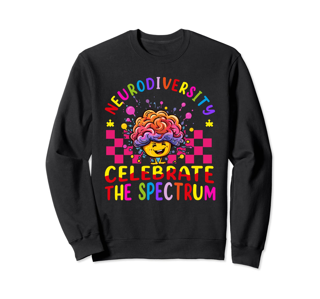 Neurodiversity Brain Autism Awareness Sweatshirt - Graphic Print Men Women - T-Shirt, Sweatshirt, Hoodie