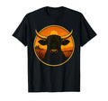 Bull Sunset Horns Cowboy Rodeo Western T-Shirt - Minimalist Print Men Women - T-Shirt, Sweatshirt, Hoodie