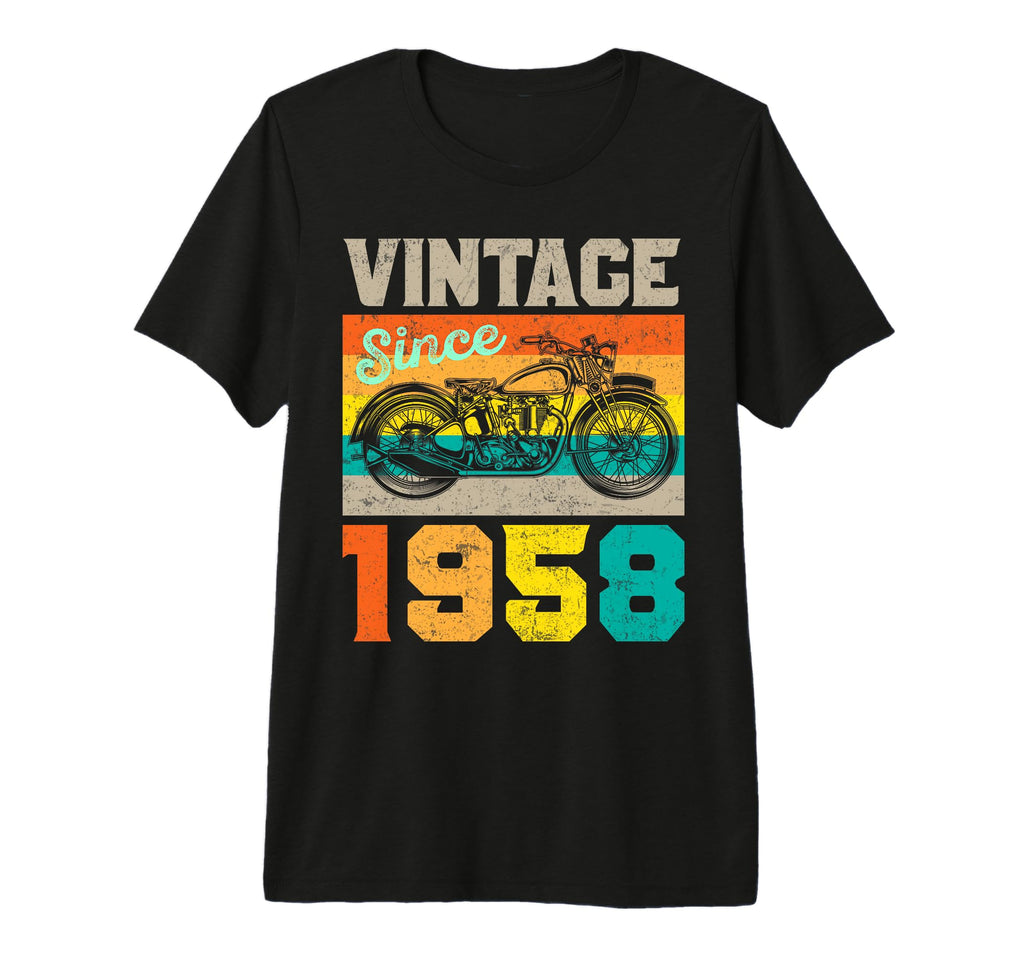 Since 1958 Motorcycle Biker Grandpa Dad T-Shirt - Unique Graphic Men Women - T-Shirt, Sweatshirt, Hoodie