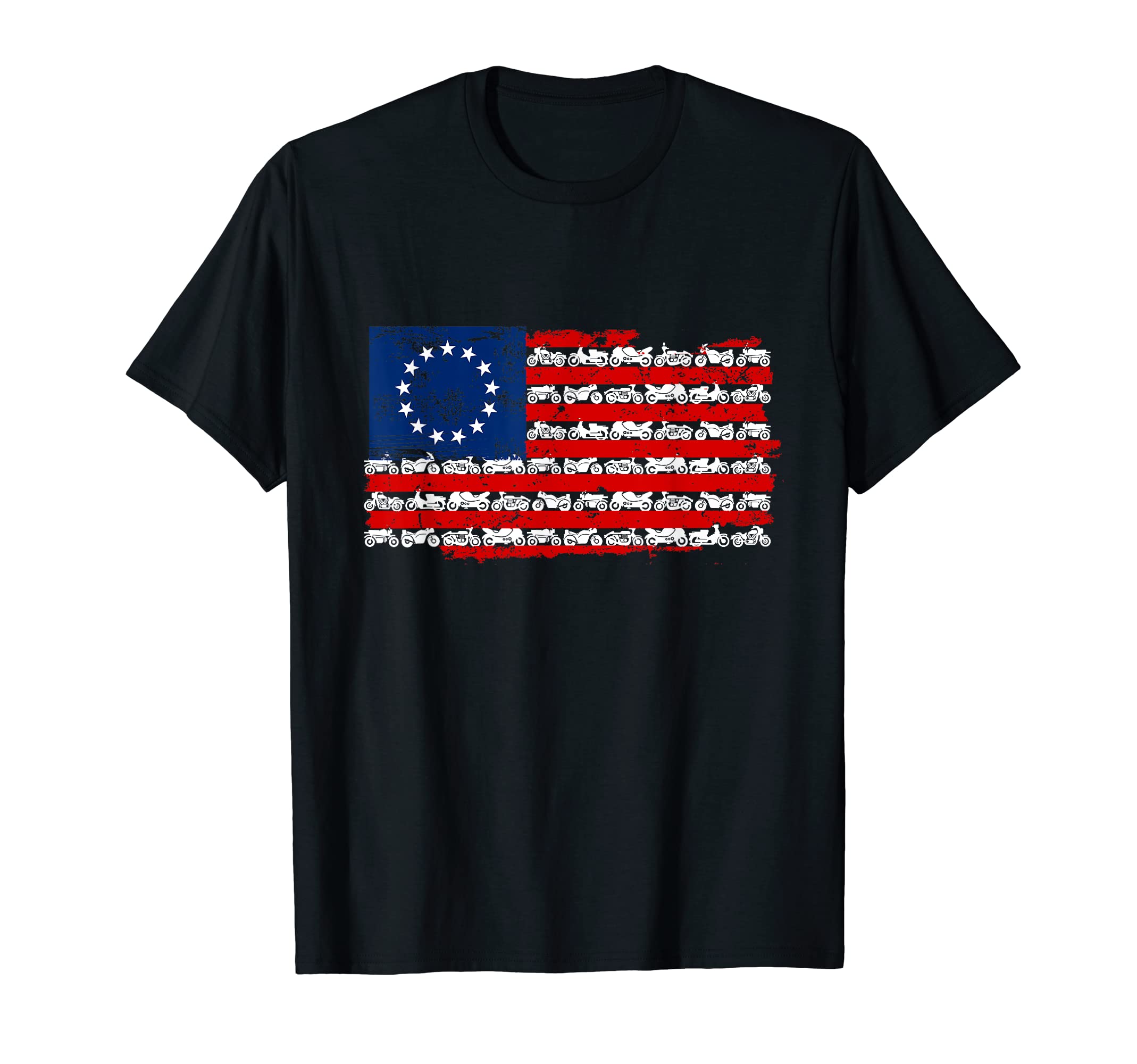 American Flag Model Motorcycle Lover T-Shirt - Novelty Apparel for Adults - T-Shirt, Sweatshirt, Hoodie