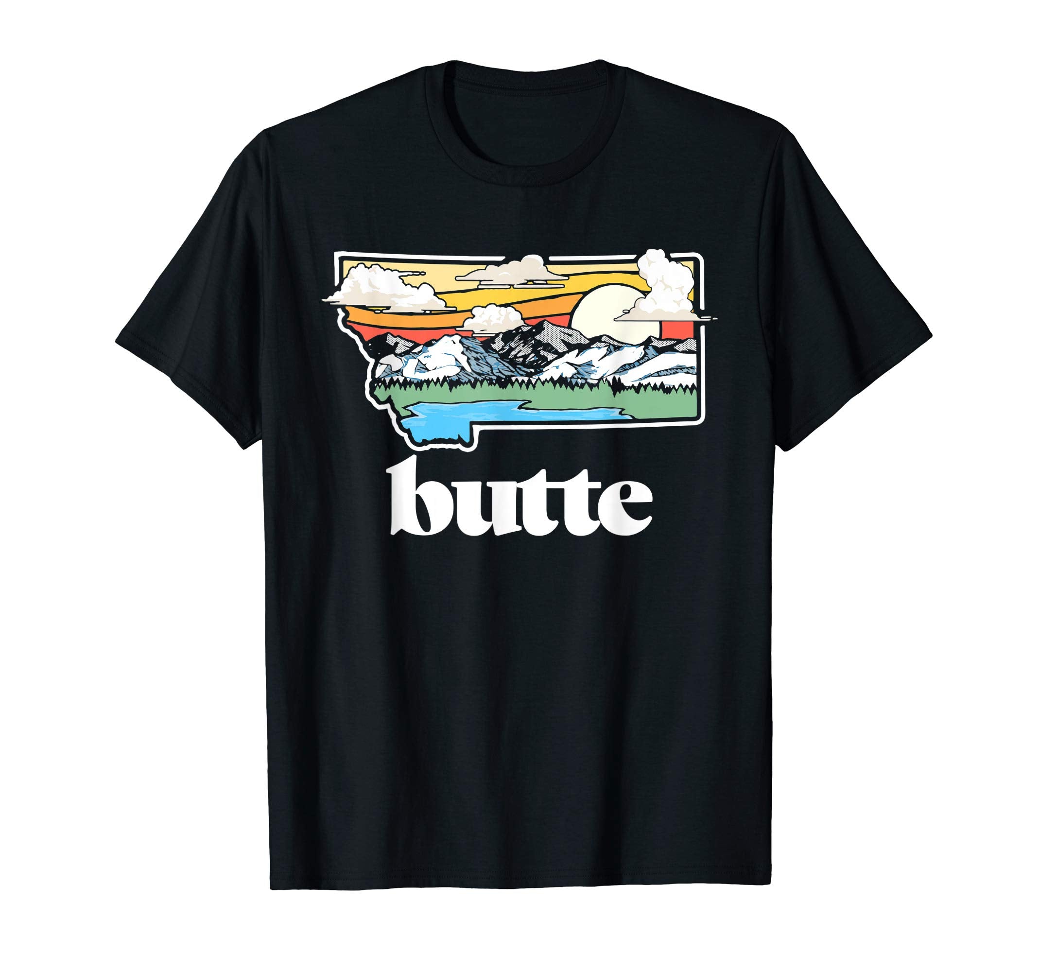 Butte Montana Outdoors Mountains Nature T-Shirt - Unique Graphic Men Women - T-Shirt, Sweatshirt, Hoodie
