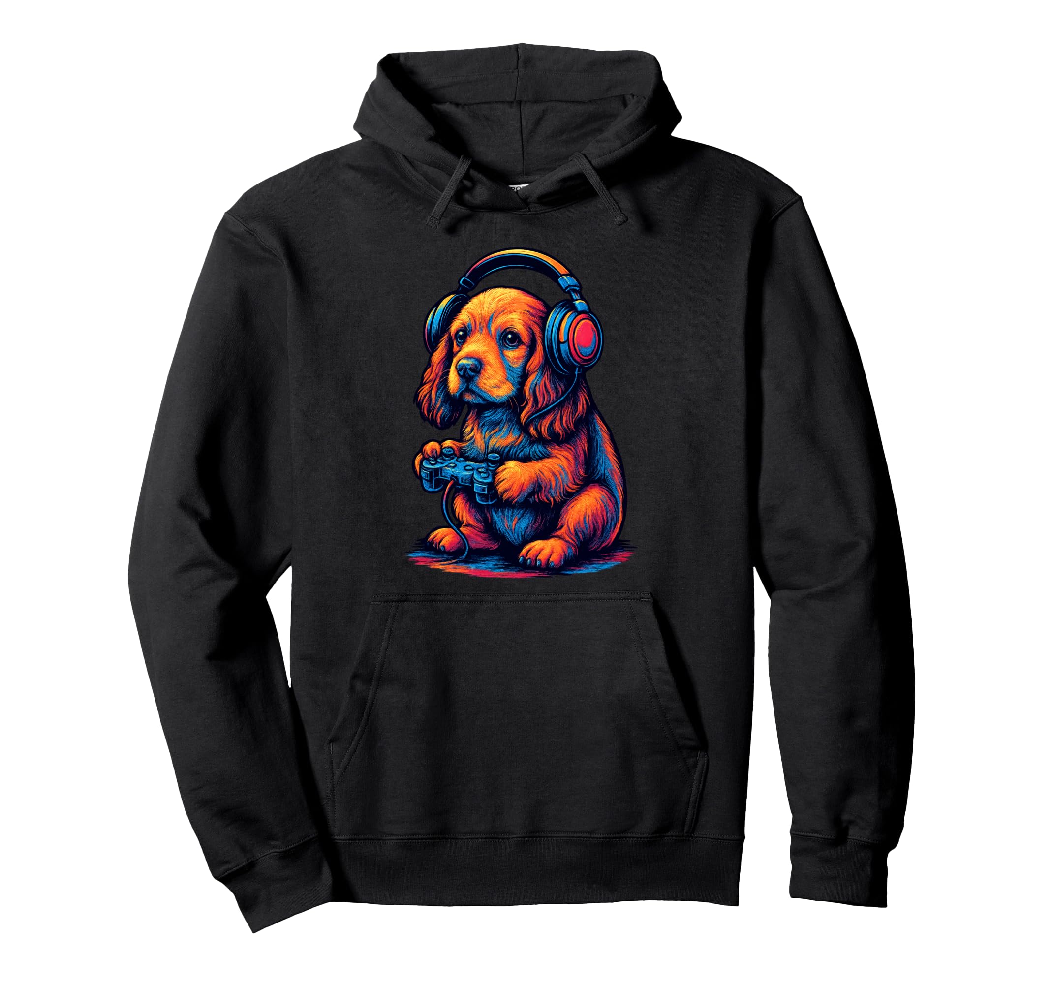 Cocker Spaniel Gamer Gaming Dog Lover Hoodie - Streetwear Style Unisex - T-Shirt, Sweatshirt, Hoodie
