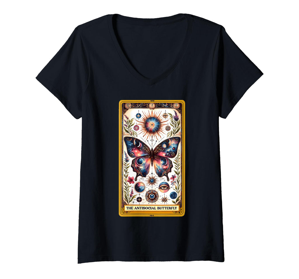 Womens Antisocial Butterfly Tarot T-Shirt - Casual Everyday Wear Men Women - T-Shirt, Sweatshirt, Hoodie