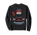 Meditation Ninja Yoga Pose Relaxing Sweatshirt - Novelty Apparel Men Women - T-Shirt, Sweatshirt, Hoodie