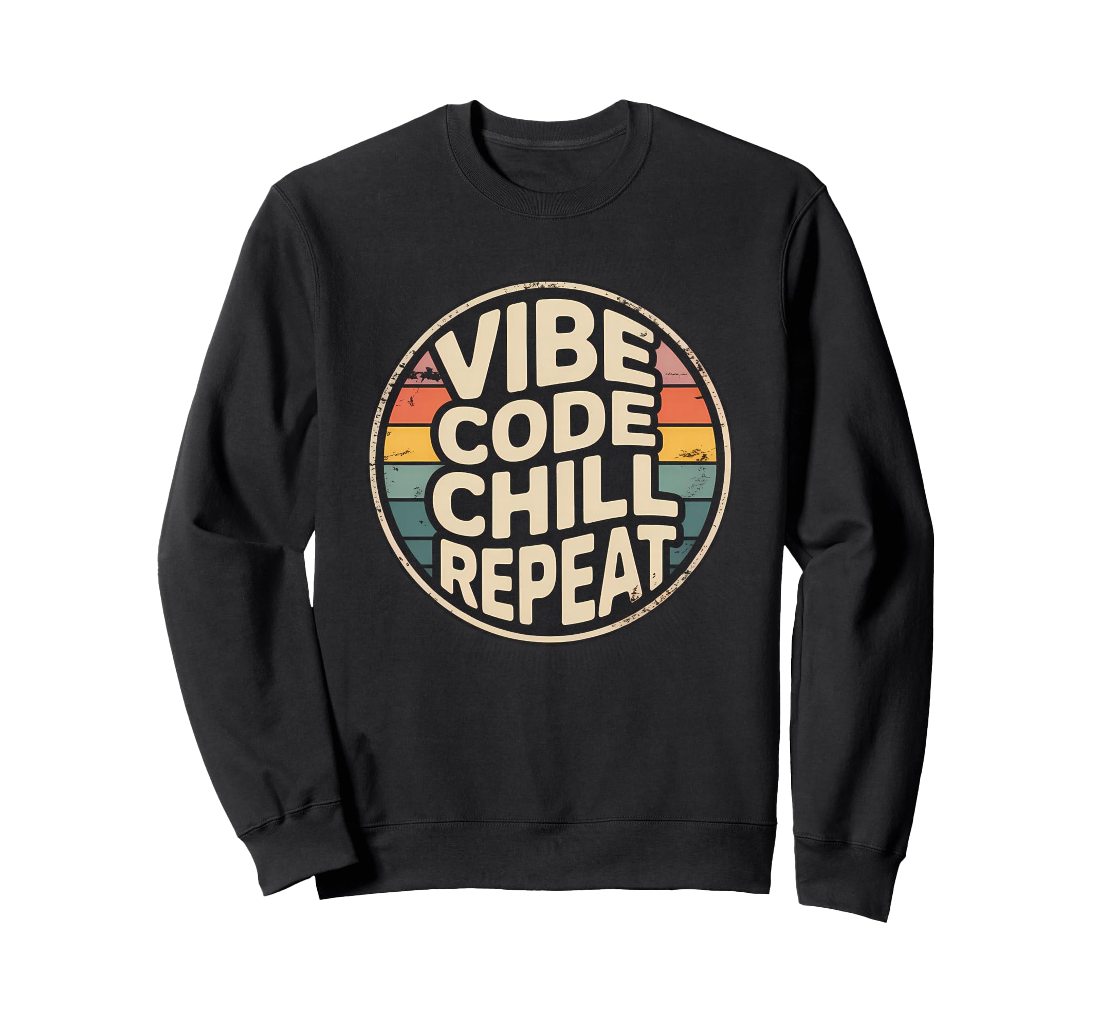 Vibe Code Chill Repeat Sunset Sweatshirt - Trendy Graphic for Adults - T-Shirt, Sweatshirt, Hoodie