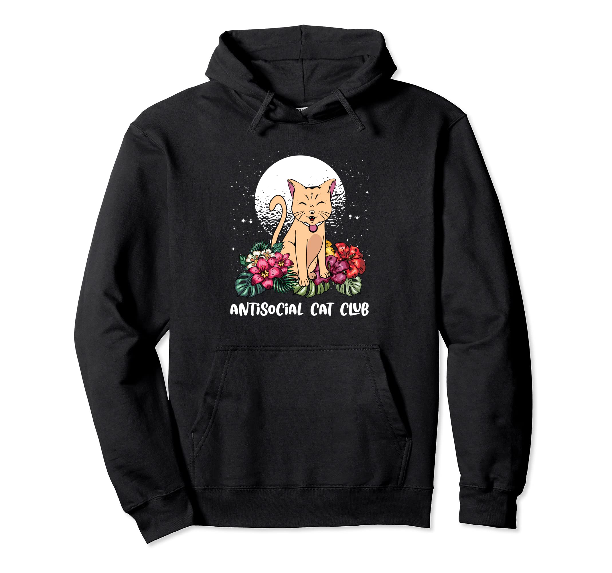 Antisocial Cat Club Introvert Cat Lover Hoodie - Graphic Print Men Women - T-Shirt, Sweatshirt, Hoodie