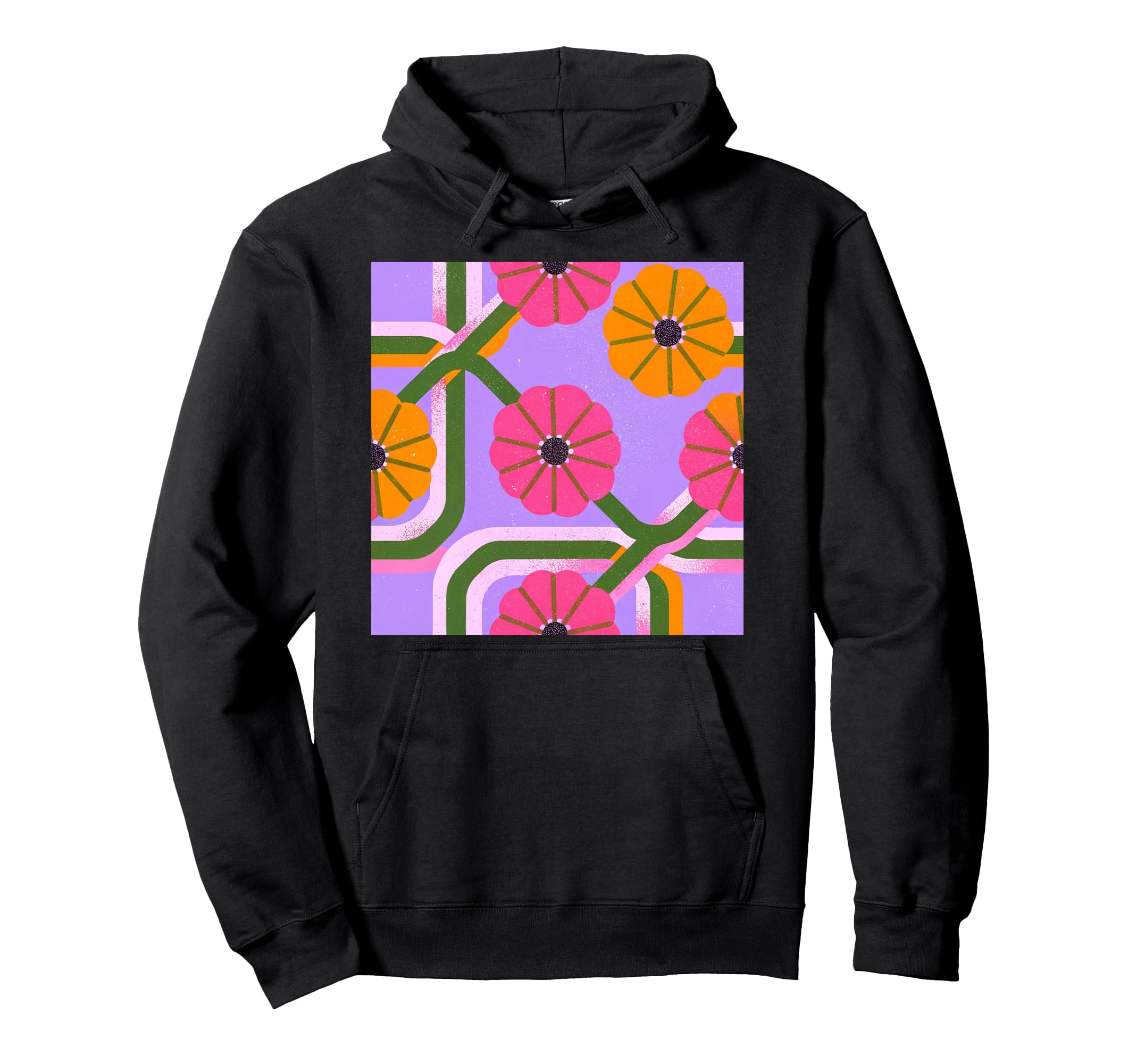 Geometric Abstract Pattern Line Art Hoodie - Fun Novelty Design Men Women - T-Shirt, Sweatshirt, Hoodie