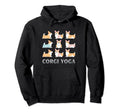 Corgi Yoga Meditation Workout Hoodie - Fun Novelty Design for Adults - T-Shirt, Sweatshirt, Hoodie