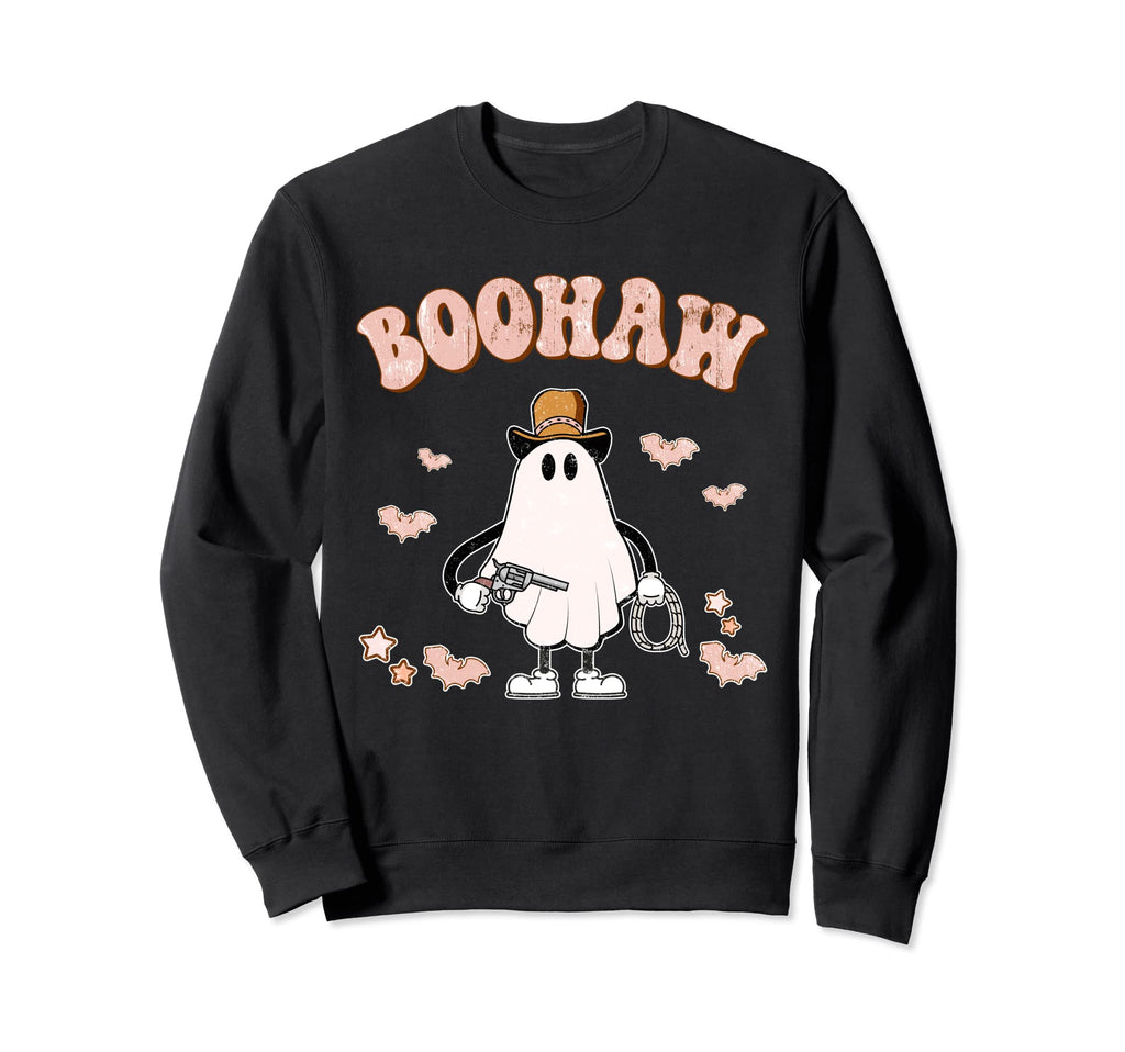 Boohaw Western Ghost Halloween Sweatshirt - Casual Everyday Wear Unisex - T-Shirt, Sweatshirt, Hoodie