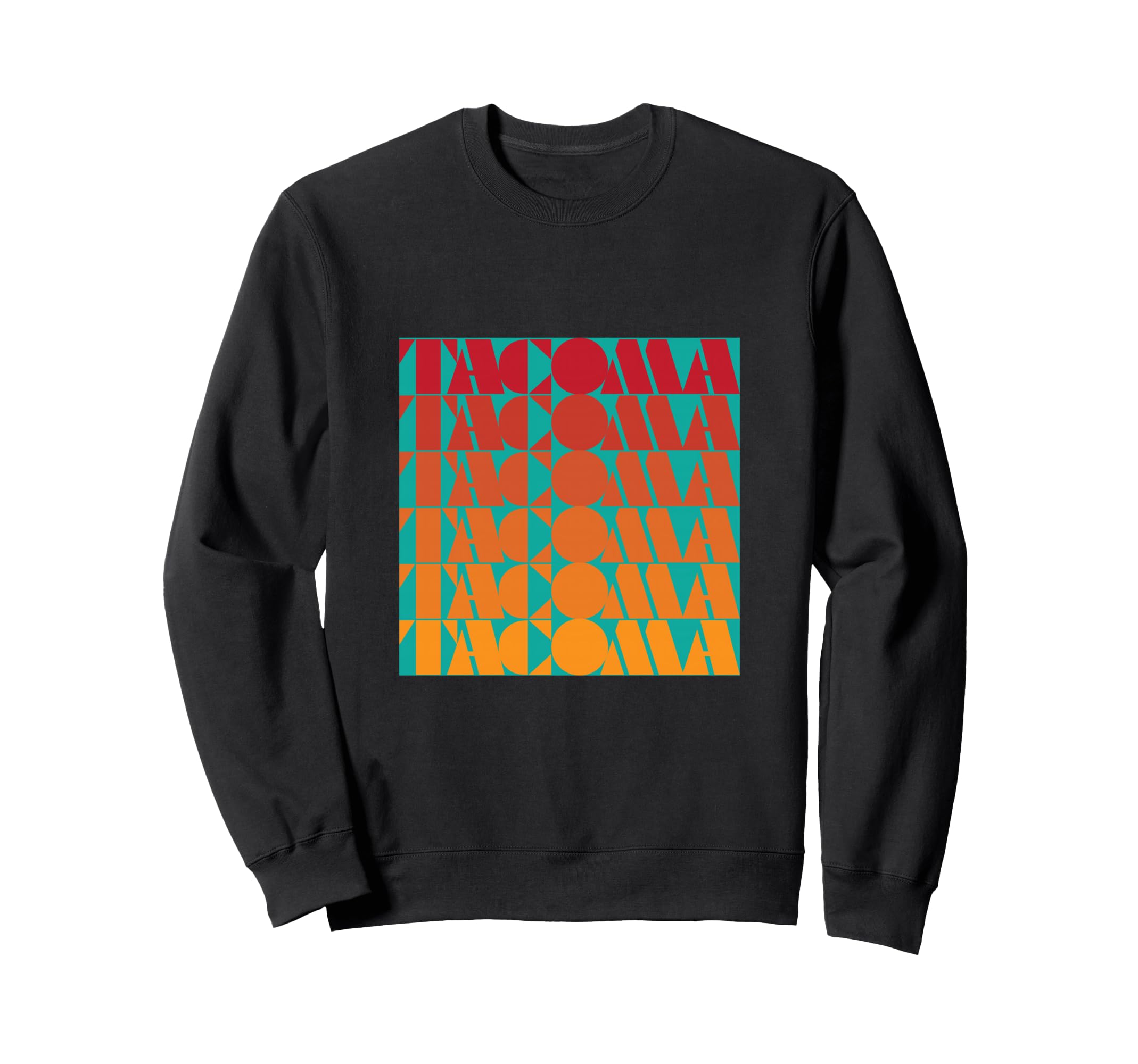 Tacoma Washington Typography 70S Sweatshirt - Trendy Graphic for Adults - T-Shirt, Sweatshirt, Hoodie