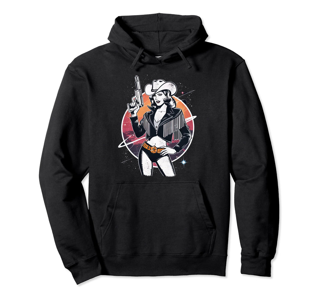 Space Cowgirl Galactic Western Adventure Hoodie - Fun Novelty Design Unisex - T-Shirt, Sweatshirt, Hoodie